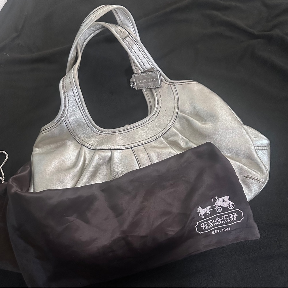 Vintage Coach Ergo Silver Platinum with Blue Lining